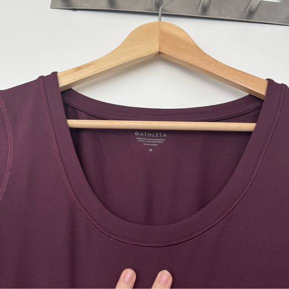 💙 Athleta Shanti Long Sleeve Scoop Neck Crop Top - Size M, Antique Burgundy - Picture 6 of 8